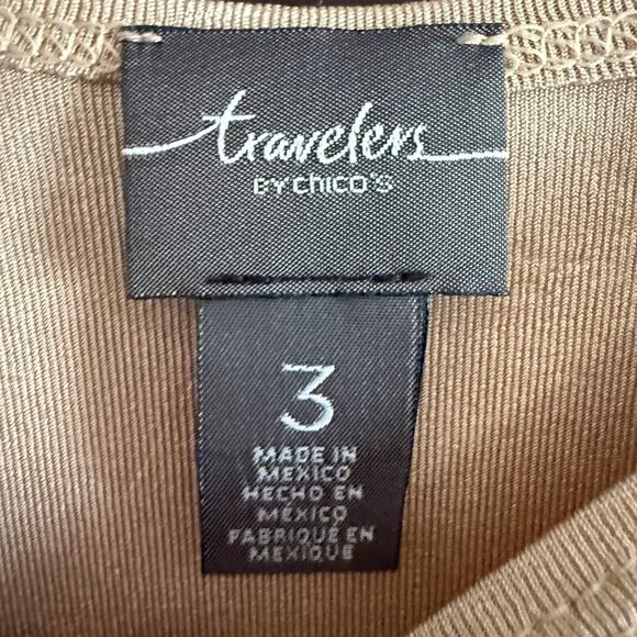 CHICO'S TRAVELERS | Taupe Scoop Neck Tank Top Layering Cami Tank | XL 3 - Picture 3 of 4